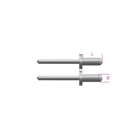 Beta Aluminium Rivets, 2.9mm, PK500 17410191